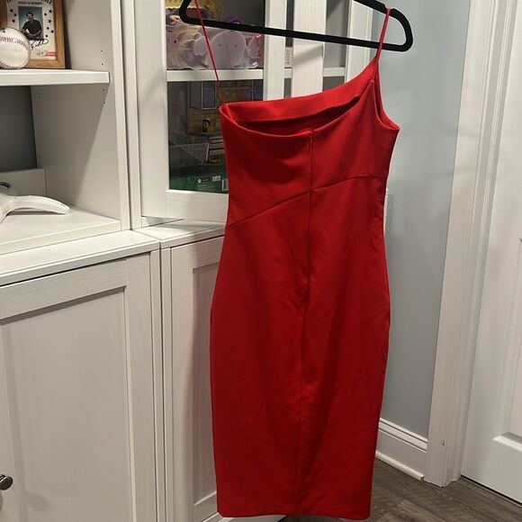 LIKELY Cassidy One Shoulder Sheath Cocktail Dress, Red, Size 4 - Picture 5 of 9